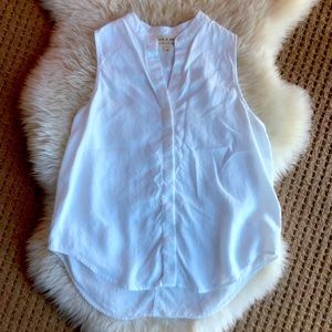Cloth and stone white sleeveless button down